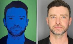 Justin Timberlake'in sabıka fotoğrafı sanat eserine dönüştü